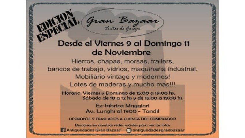 Edición especial de la venta de garaje de Gran Bazaar